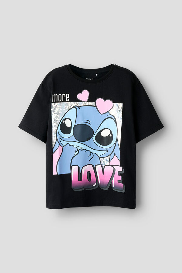 Name it Camiseta Lilo y Stitch de ni&ntilde;a negro