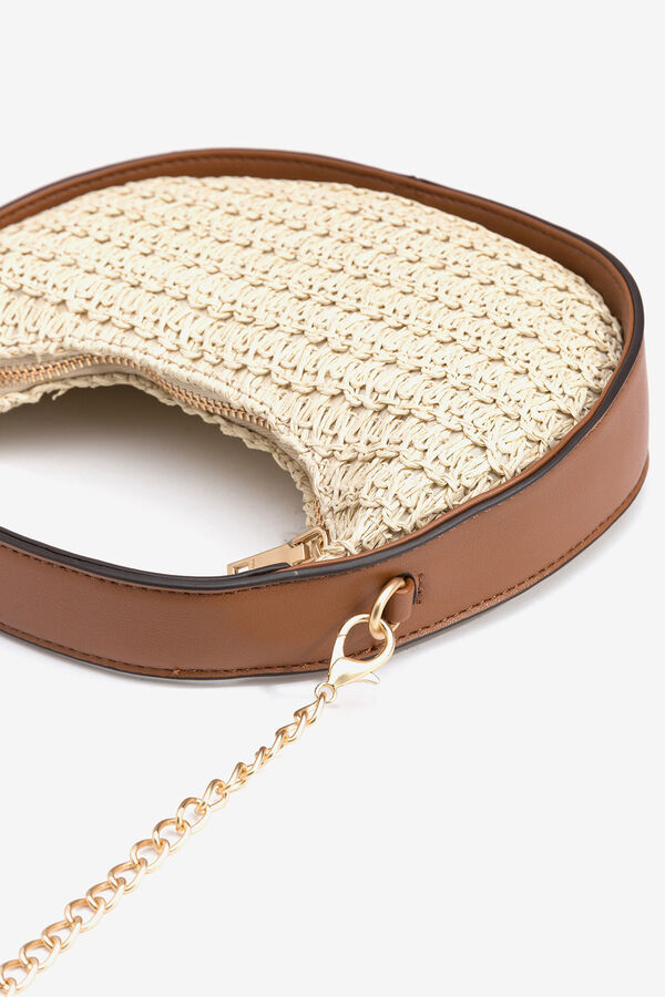 Vilanova Bolso Redondo Efecto Mimbre beige