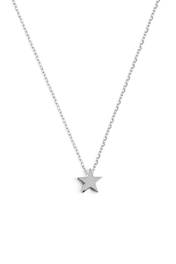 Singularu Silver Single Star Necklace grey