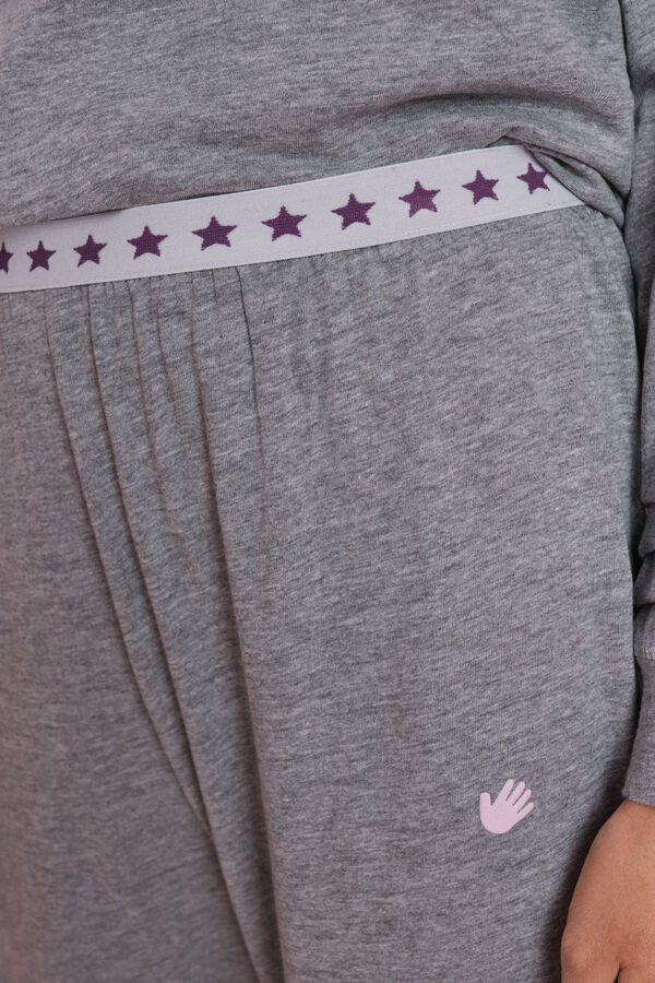 HI&BYE Sivi dugi set za posle skijanja od 100% pamuka Siva