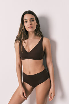 Women'secret Burgundy plain clean cut halterneck top