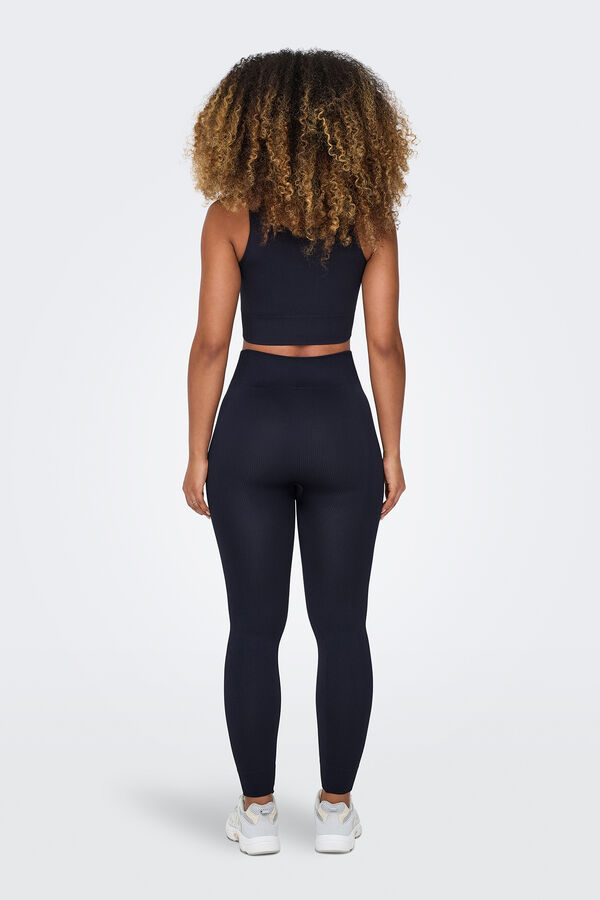 Only Play Leggings Seamless de cintura alta canal&eacute; azul