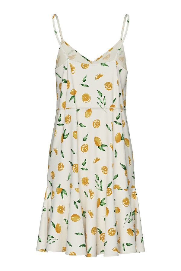 Pieces Short lemon print dress gris