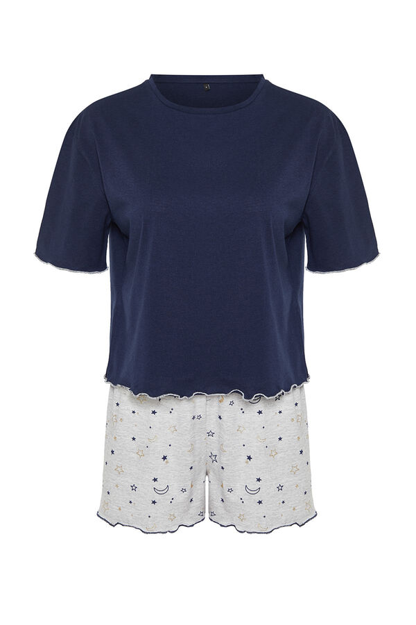 Trendyol Conjunto pijama corto volantes estrellas azul azul