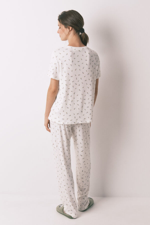 Women'secret Pijama comprido Mafalda patchwork 100% algod&atilde;o  bege