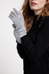 Pieces Smart jersey-knit gloves grey