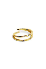 Womensecret Gold Double Twist Ring Žuta
