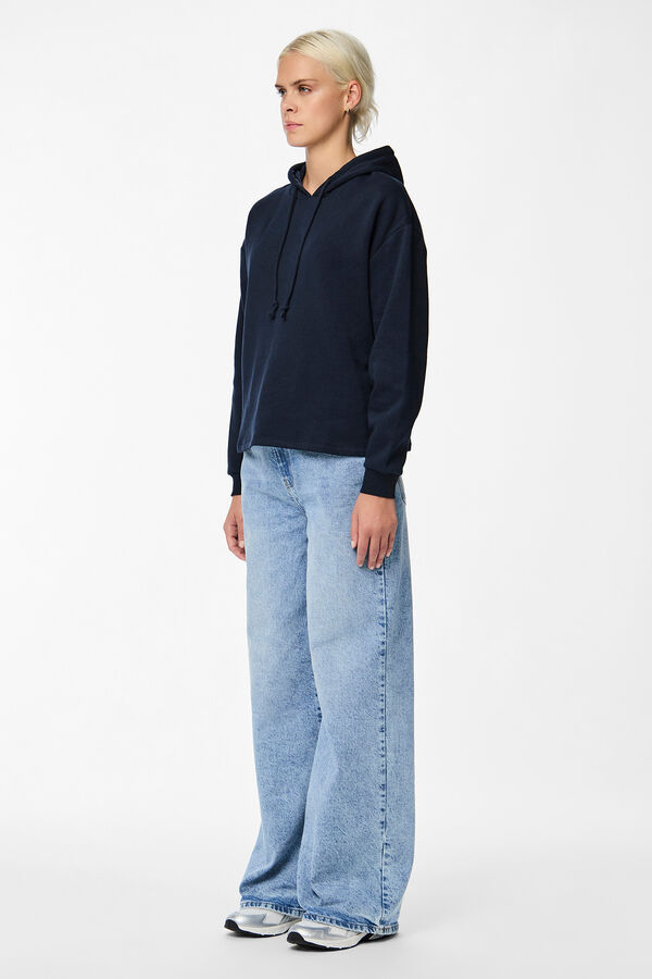 Pieces Sweatshirt com capuz azul