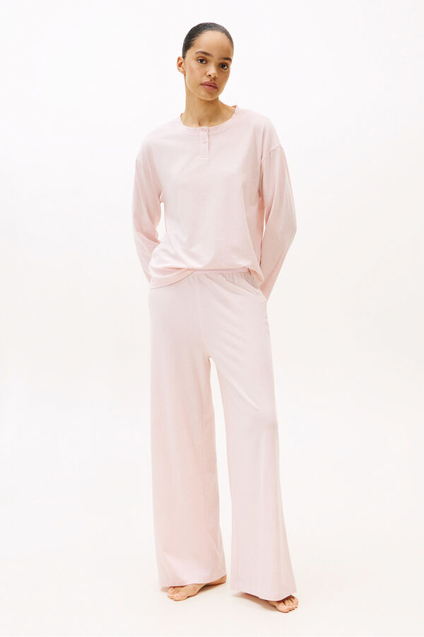 Tommy Jeans Conjunto de pijama modal de manga comprida rosa