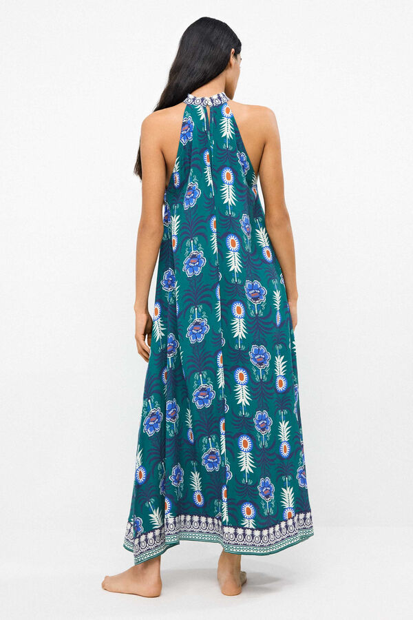 Gisela Anan&aacute;szmint&aacute;s nyakp&aacute;ntos ruha feh&eacute;r