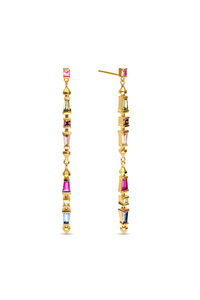 Singularu Brincos Longos Iris Colors Banho de Ouro