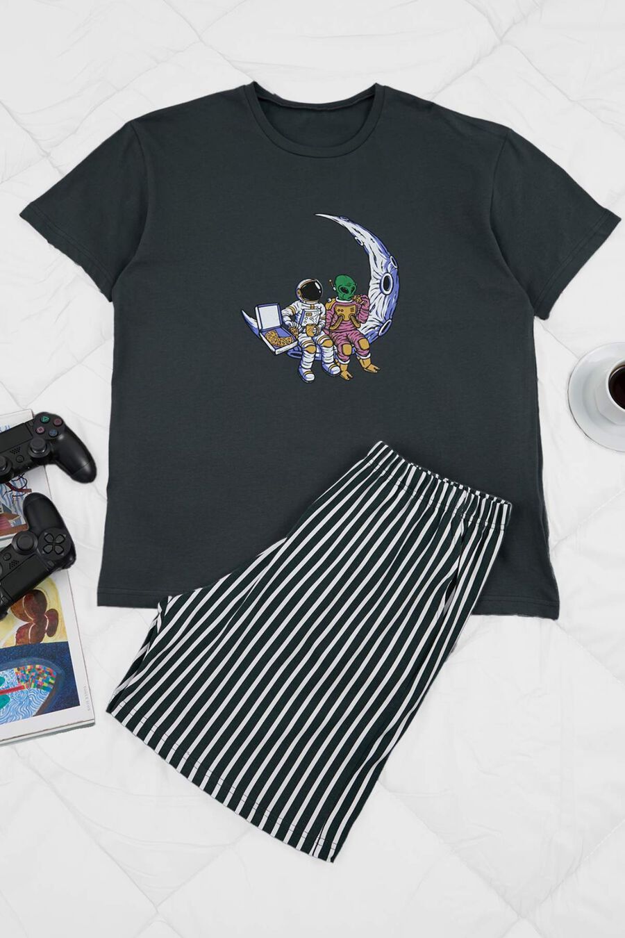 Pijama hombre rayas manga corta