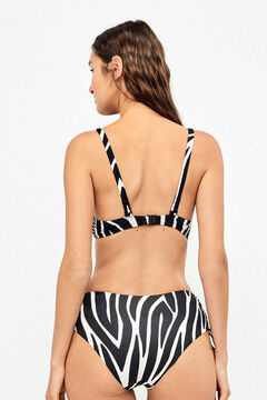 Gisela Cueca de biqu&iacute;ni cintura alta em estampado animal print zebra