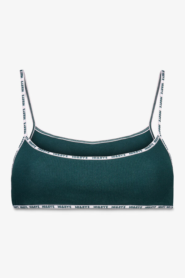 HI&BYE Grudnjak top pamuk sa odvojivim ča&scaron;icama zelen Zelena
