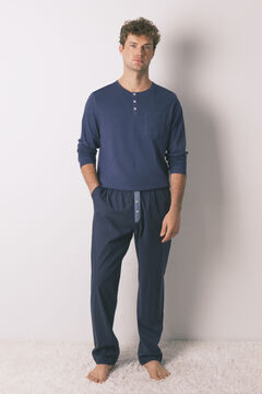 Women'secret Pijama comprido, 100% algod&atilde;o, xadrez azul