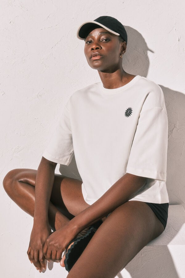 Women'secret Crna pamučna vezena kapa Crna