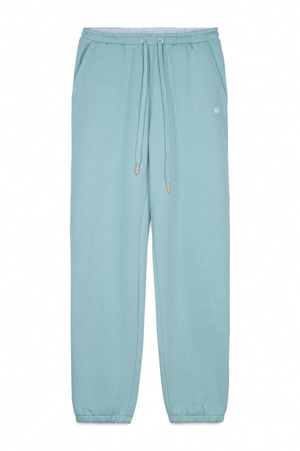 HI&BYE Zelene pamučne pli&scaron;ane jogger pantalone Zelena