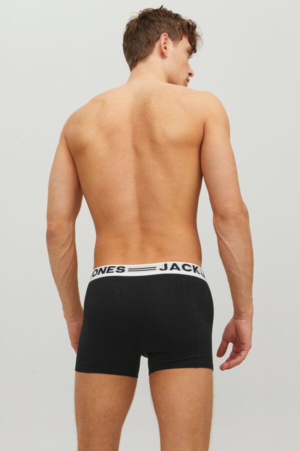Jack & Jones Pack 3 boxers em algod&atilde;o preto