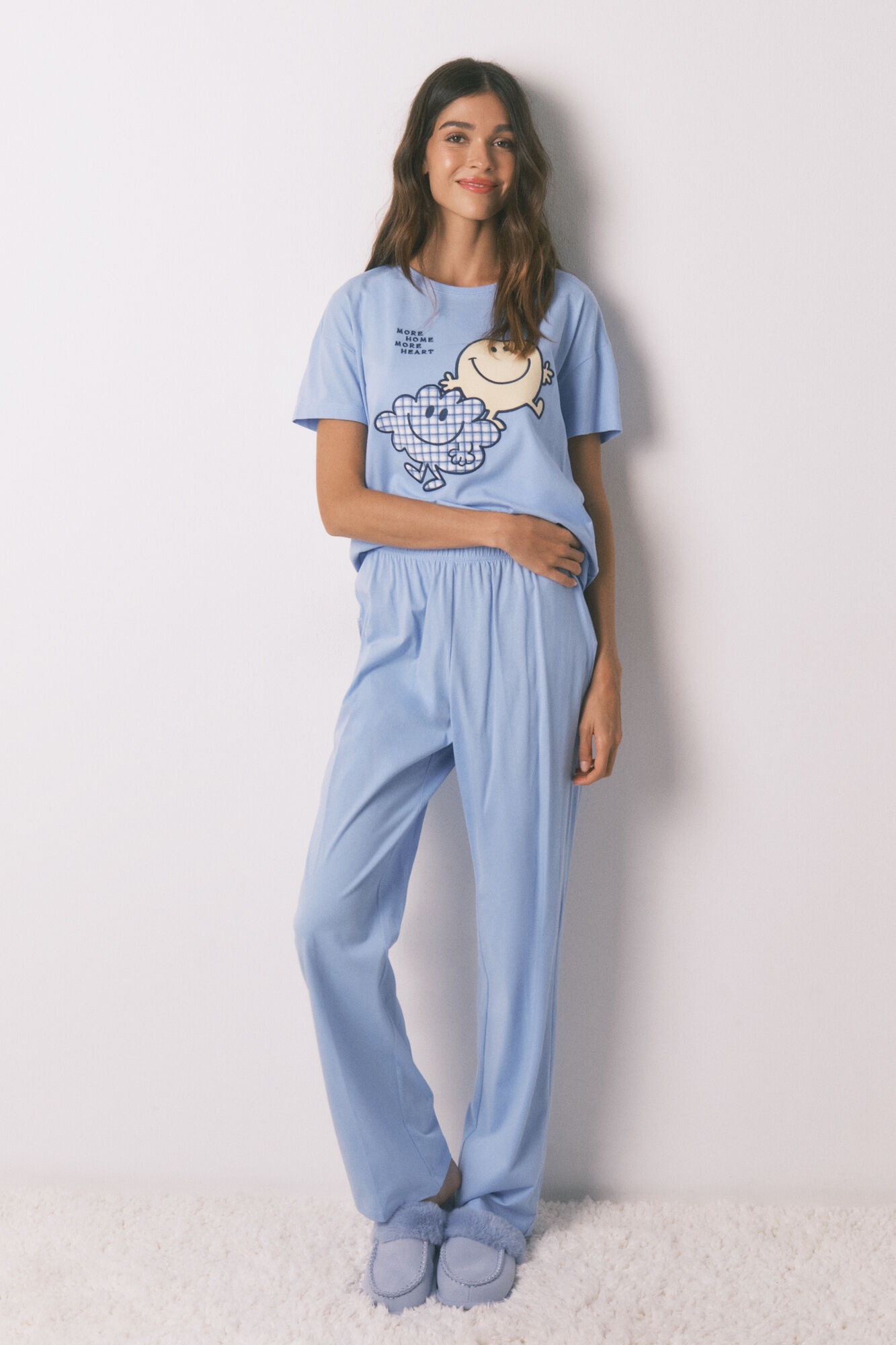 Women'secret Pijama largo SmileyWorld&reg; manga corta