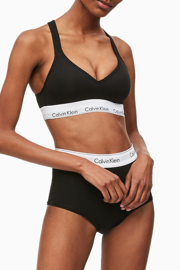 Womensecret Calvin Klein shaped cotton top with waistband noir