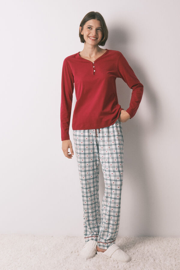 Women'secret Majica dugog rukava od 100% pamuka crvene boje Crvena