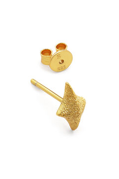 Singularu Brinco Solto Organic Star Spark Prata Banho de Ouro