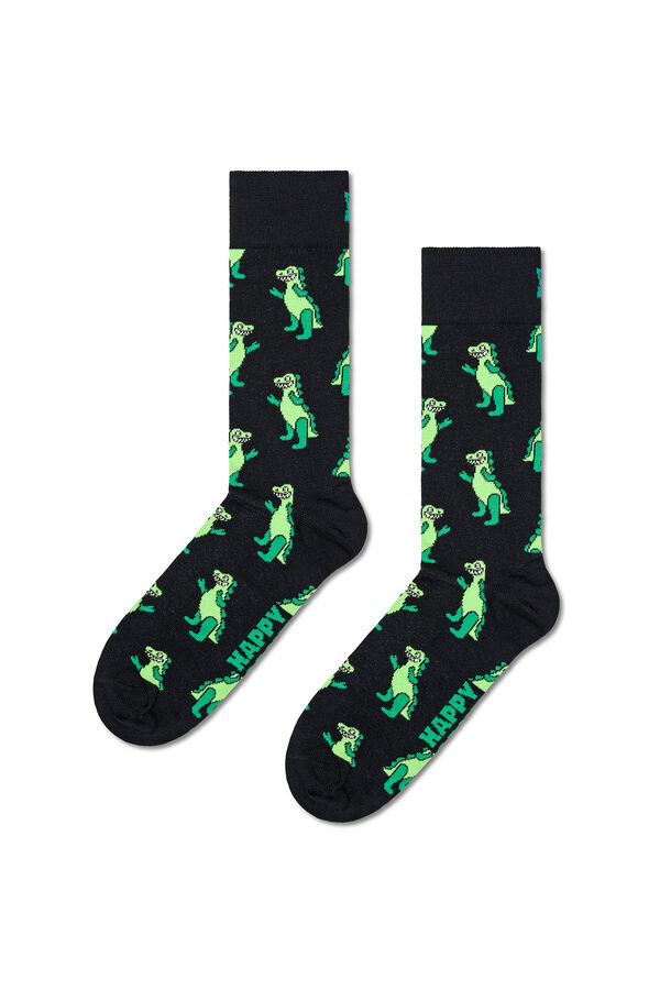 Happy Socks Unisex Inflatable Dino Socks black