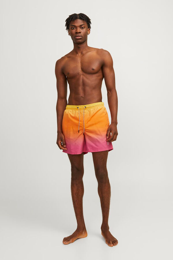 Jack & Jones Men's tie dye swim shorts yellow
