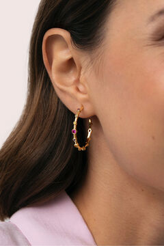 Singularu Pendientes Aro Rainbow Bubbles L Ba&ntilde;o Oro