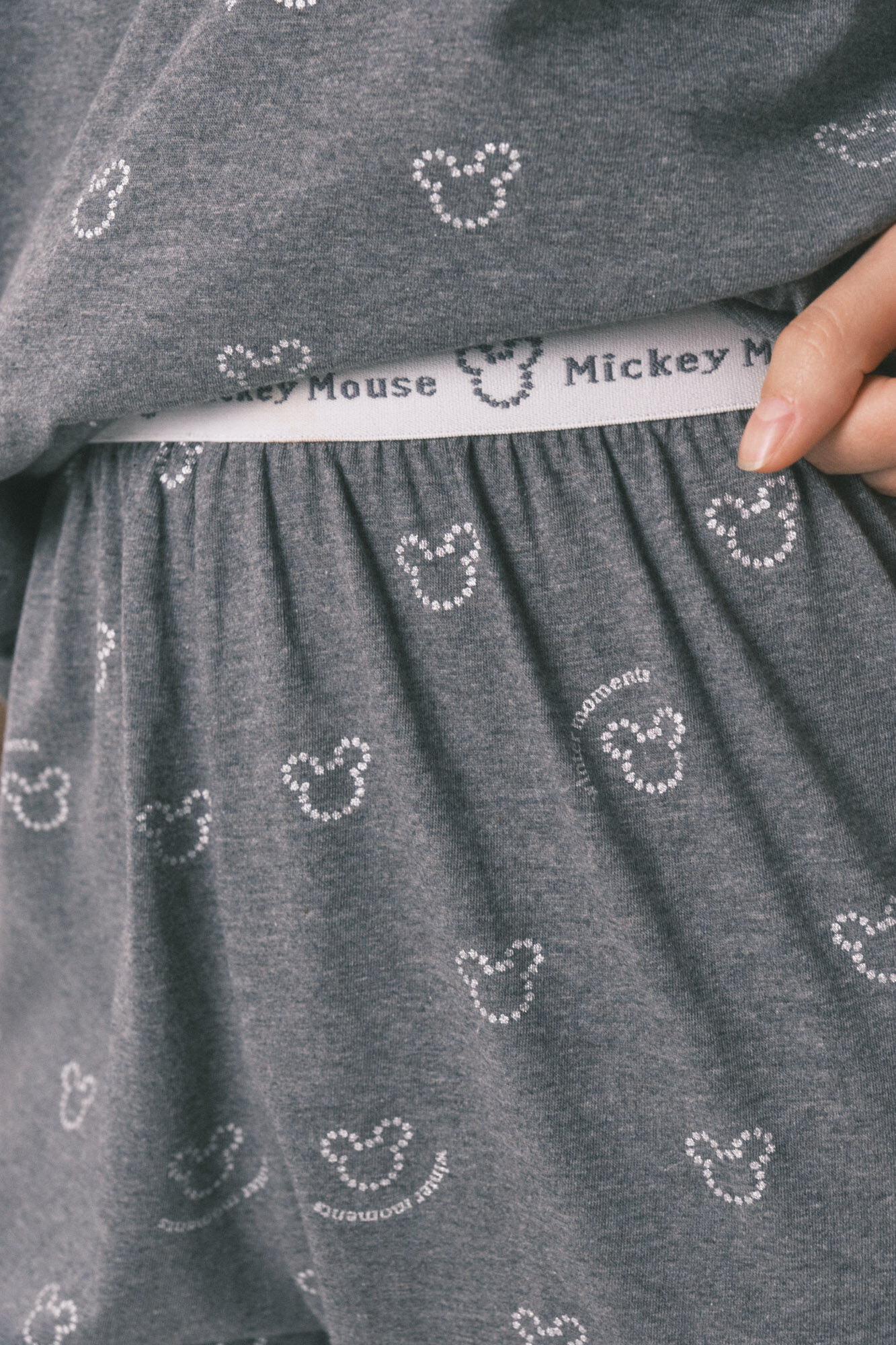 Women'secret Pijama comprido 100% algod&atilde;o cinzento logo Mickey