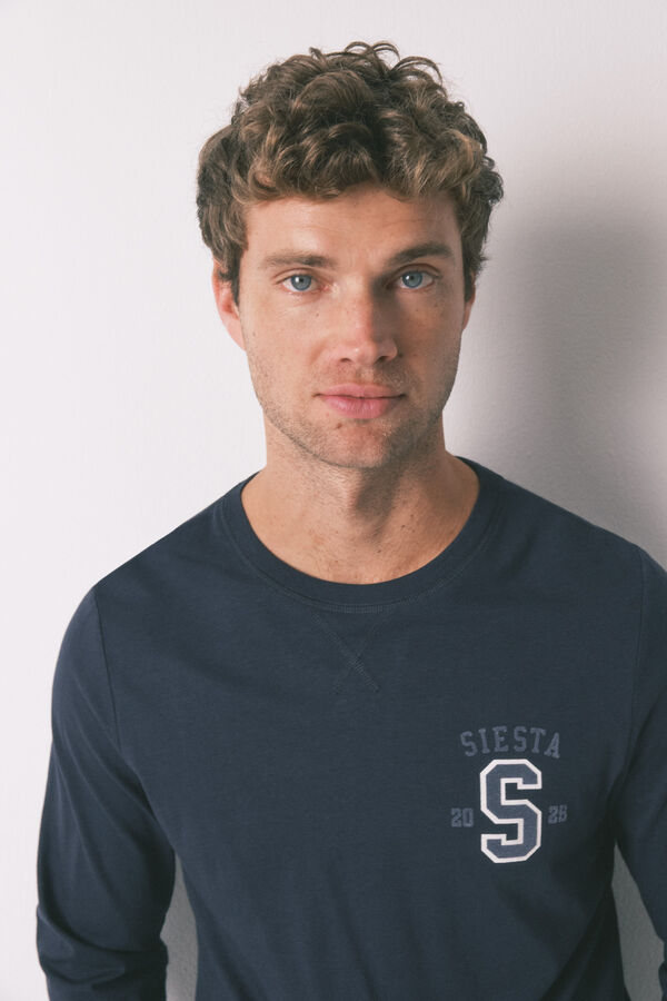 Women'secret Pijama largo hombre 100% algodón cuadros gris