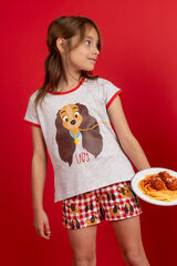 Admas Ladynd the tramp Disney short pajamas red