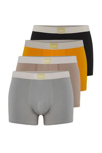Trendyol Pacote com 4 boxers b&aacute;sicos de algod&atilde;o el&aacute;stico multicoloridos 