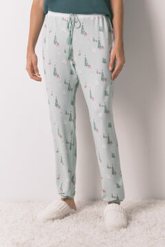 Women'secret Pantal&oacute;n largo punto ante estampado navide&ntilde;o