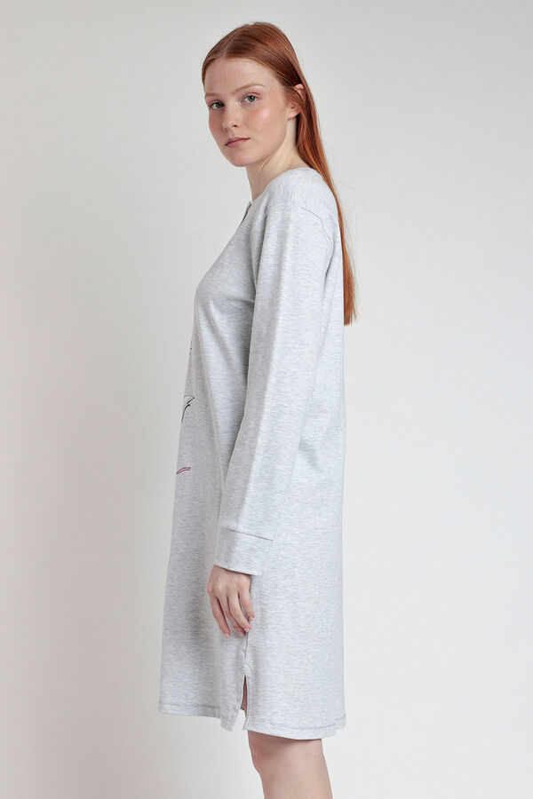 Admas Camisa de dormir manga comprida gata Marie Disney cinzento