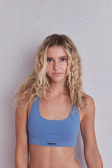 HI&BYE Plavi rebrasti bešavni sportski top  Plava