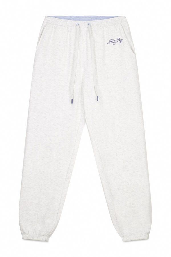 HI&BYE Tamno sive pamučne flis jogger pantalone Siva