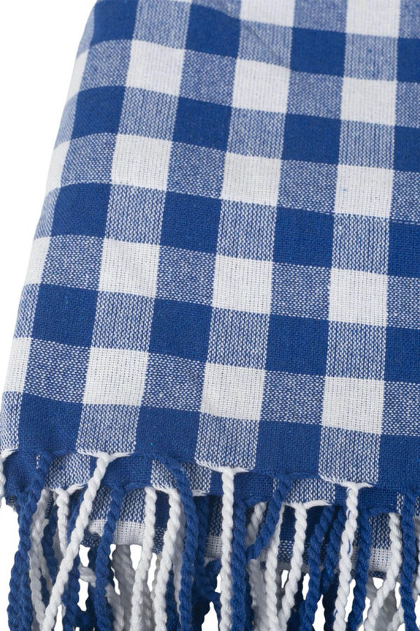 Kbas Pareo toalla algod&oacute;n vichy azul