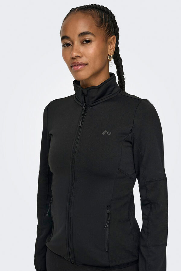Only Play Chaqueta t&eacute;cnica forro polar negro