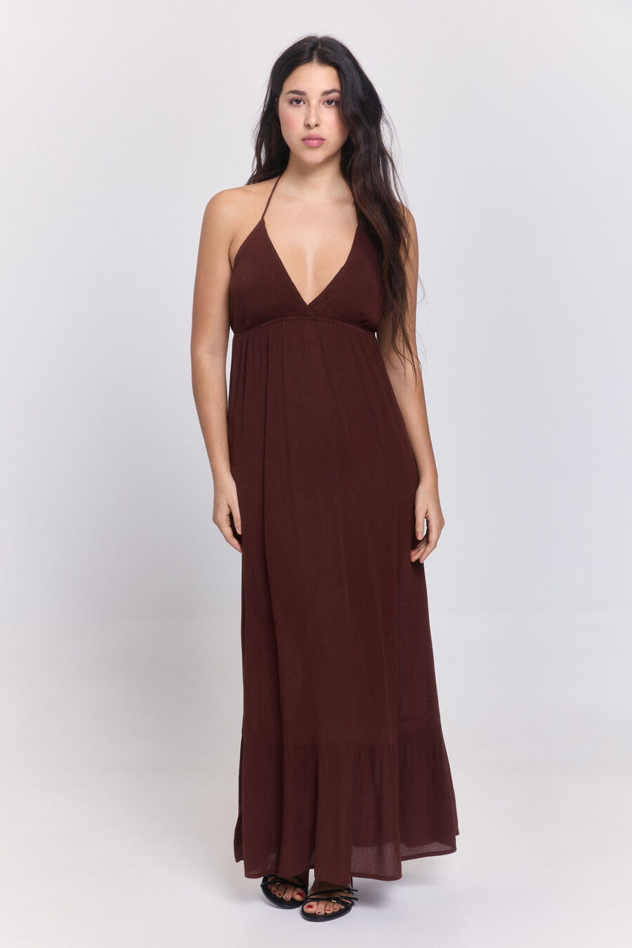 Vestido viscosa largo