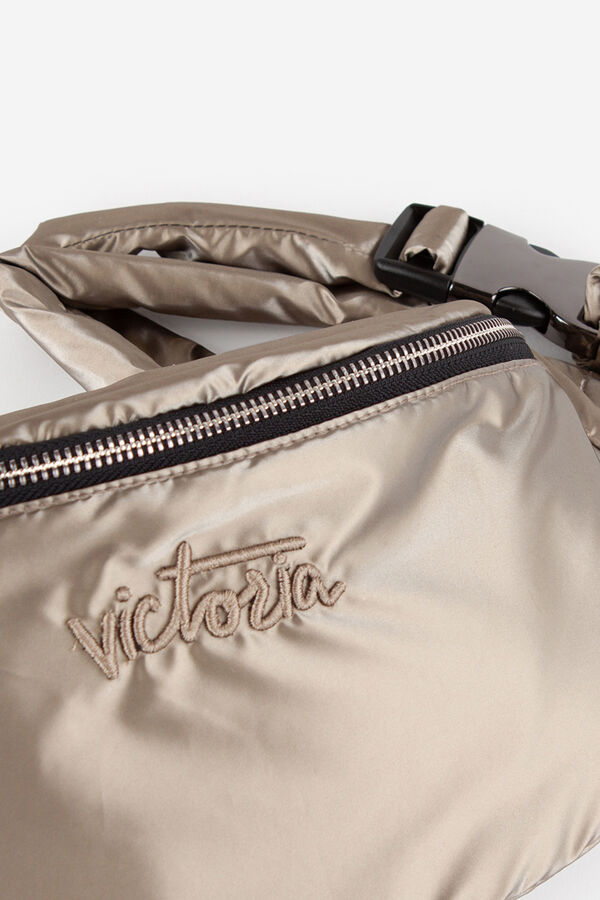 Victoria Victoria Things Metallic Nylon bum bag Pack Bag with Exterior embroidered yellow