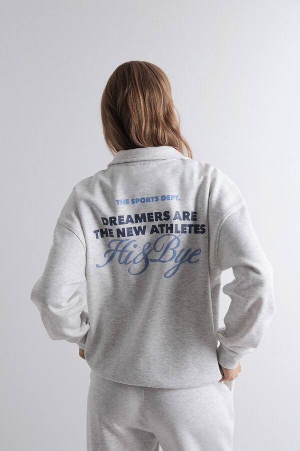 HI&BYE Sudadera polo felpa gris oscuro gris