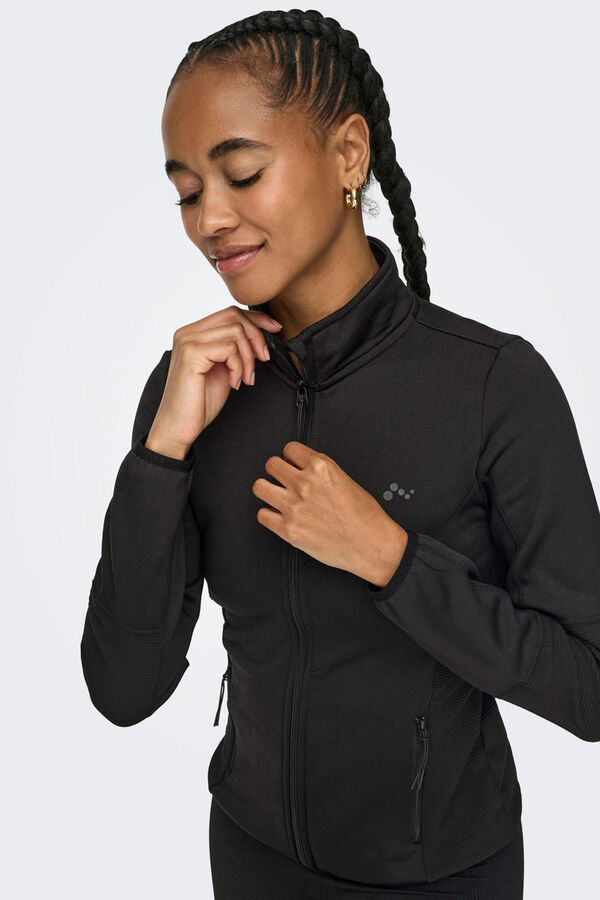 Only Play Chaqueta t&eacute;cnica forro polar negro