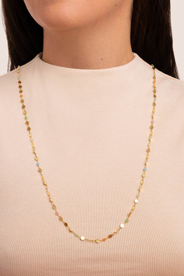 Womensecret Gold-plated steel Crystals Sun long necklace Žuta