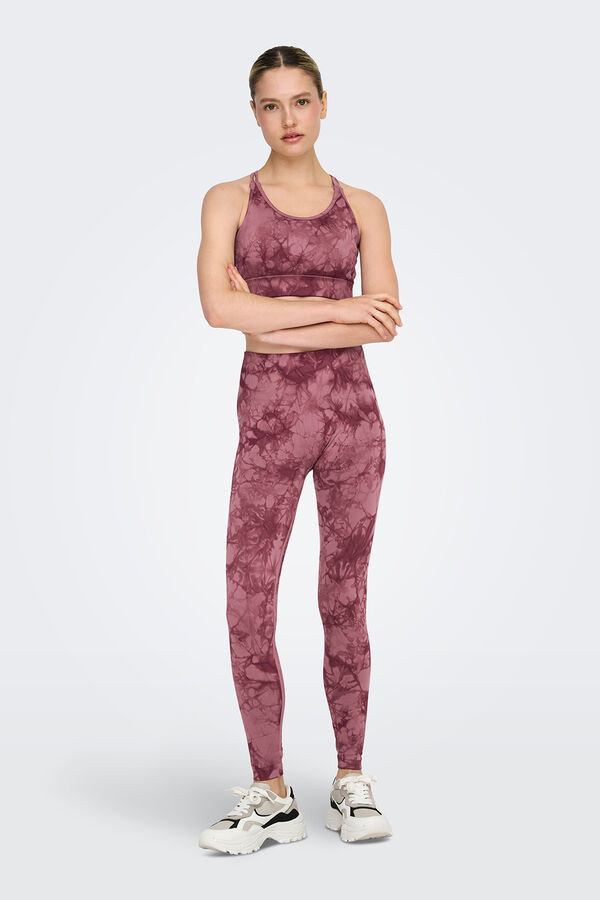 Only Play Soutien desportivo sem costura tie dye rosa