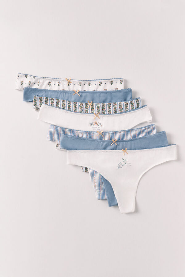 Women'secret Set od 7 pamučnih tanga gaćica različitih printova Print