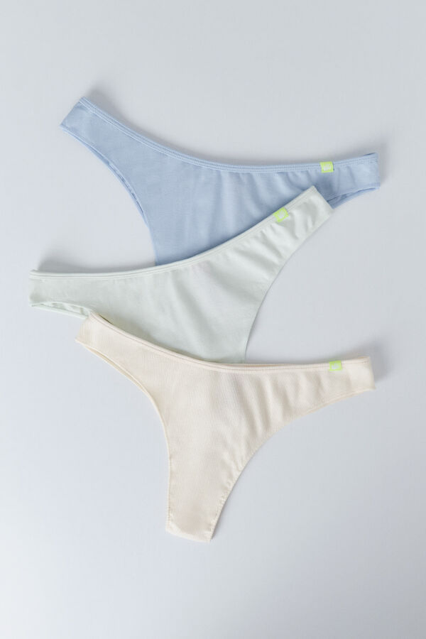 HI&BYE Paket od 3 brazilske gaće u plavoj, zelenoj i žutoj boji Print