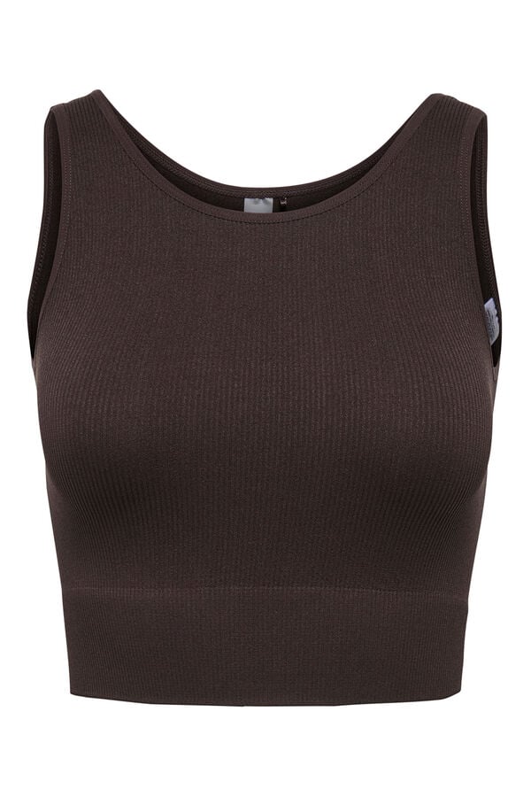 Only Play Soutien desportivo com al&ccedil;a sem costura castanho