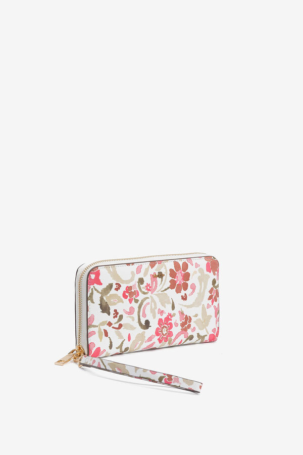 Vilanova Monedero Efecto Piel Floral rosa