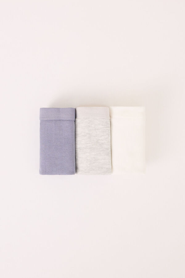 Women'secret Paket od 3 rebraste pamučno-viskozne gaćice Print